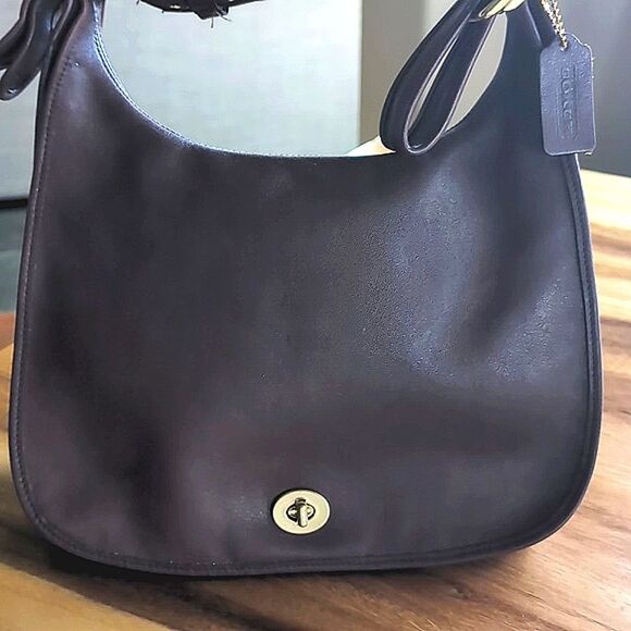 VINTAGE Perfection-Coach Legacy Crescent Flap Saddlebag Crossbody 9718 DkBrown - Picture 7 of 17